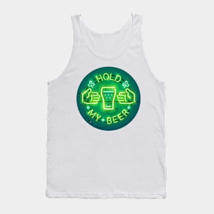 Hold My Beer Neon Sign Green Tank Top